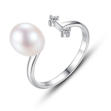 Daily CZ 925 Sterling Silver Finger Freshwater Pearl Rings